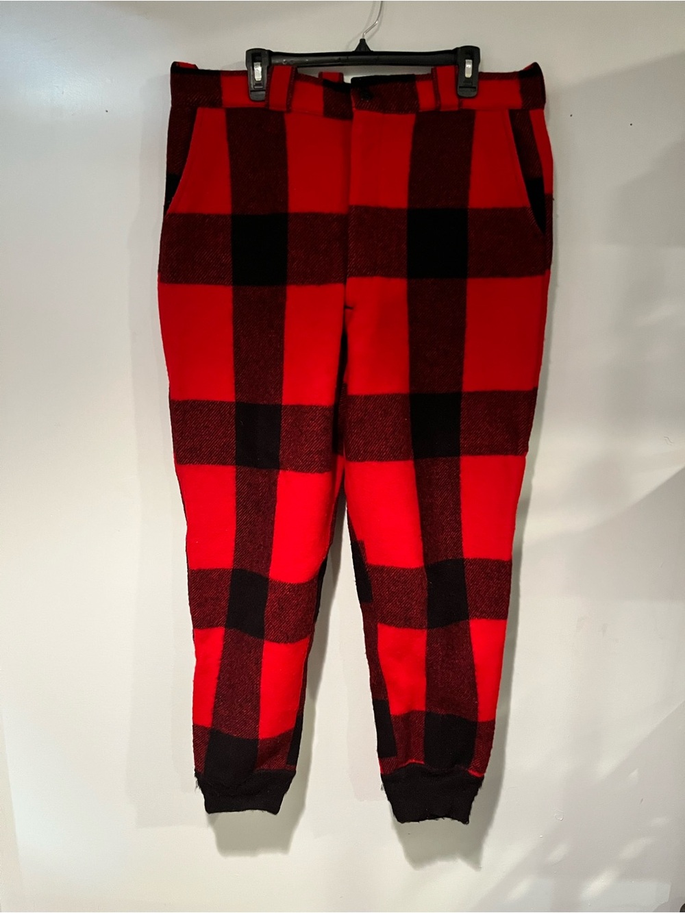 Red and Black Buffalo Plaid Jogger Pants
